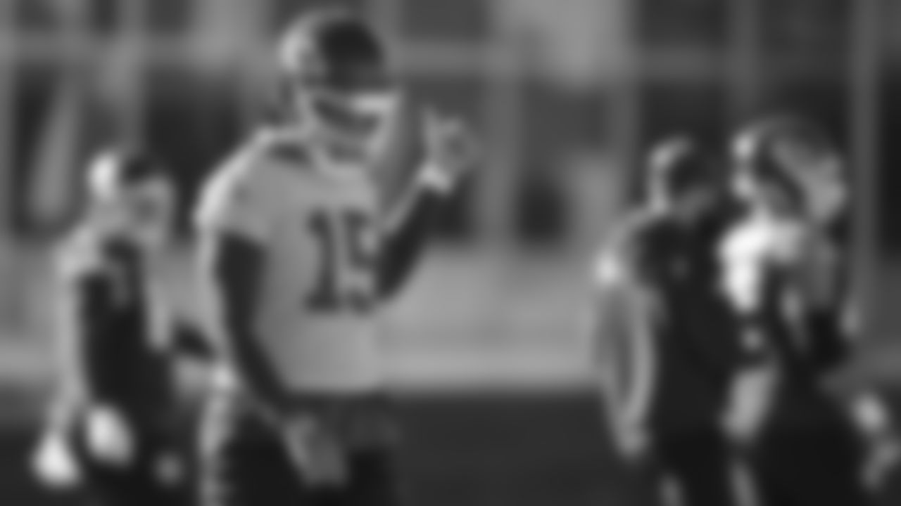 Kansas City Chiefs quarterback Patrick Mahomes (15) during in-season practice on Friday, November 17, 2023 in Kansas City, MO.