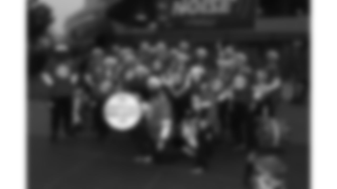 The Kansas City Chiefs Cheerleaders and Entertainment teams prior to a week 17 NFL Football game against the Denver Broncos on December 25, 2025 in Kansas City, MO.