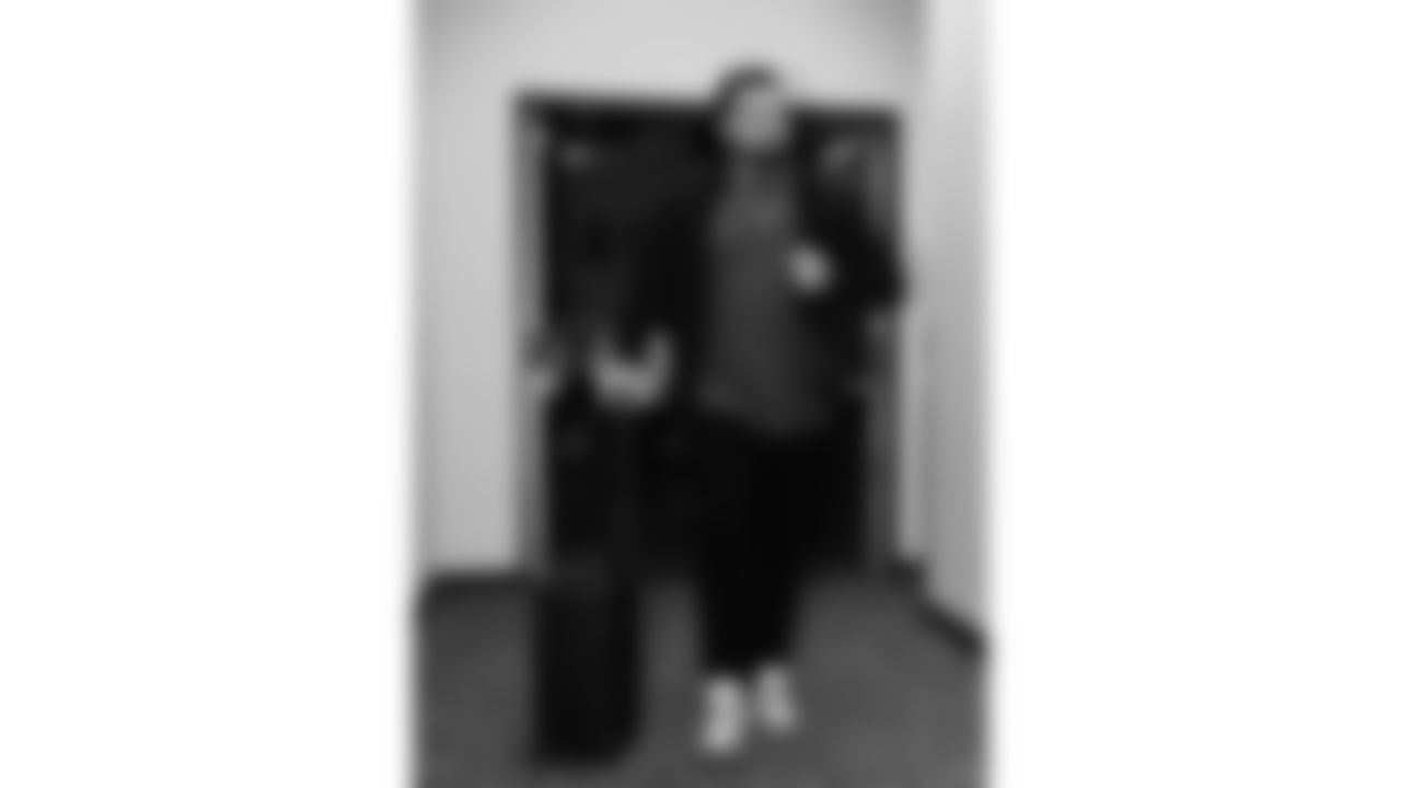 Kansas City Chiefs offensive lineman Michael Caliendo (66) arrives prior to a week 13 NFL football game against the Dallas Cowboys on Thursday, November 27, 2025 in Arlington, TX.