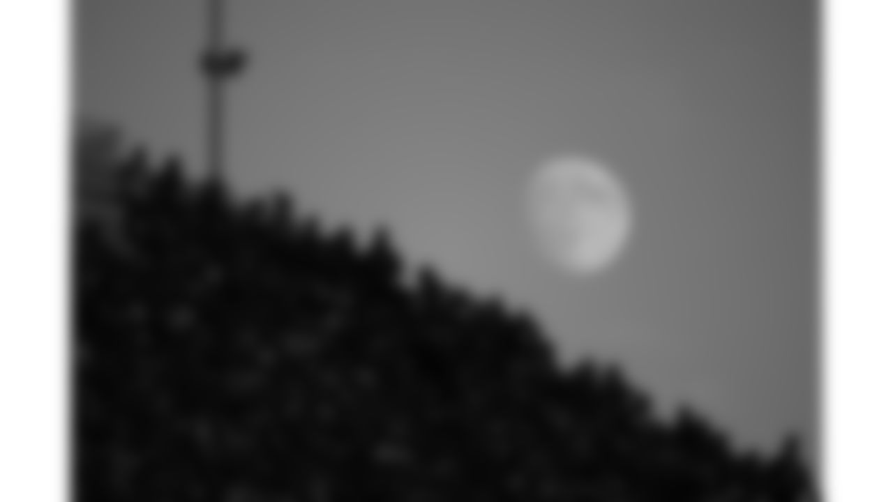 The moon over Highmark Stadium during a week 9 NFL football game between the Buffalo Bills and the Kansas City Chiefs, Sunday, November 2, 2025 in Buffalo, NY.