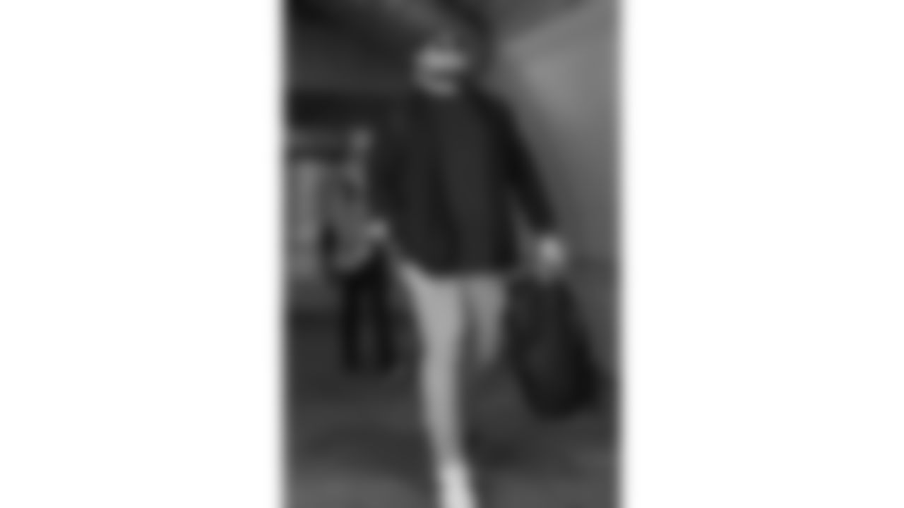 Kansas City Chiefs center Creed Humphrey (52) arrives at Nissan Stadium prior to a week 16 NFL Football game against the Tennessee Titans on Sunday, December 21, 2025 in Nashville, Tennessee.