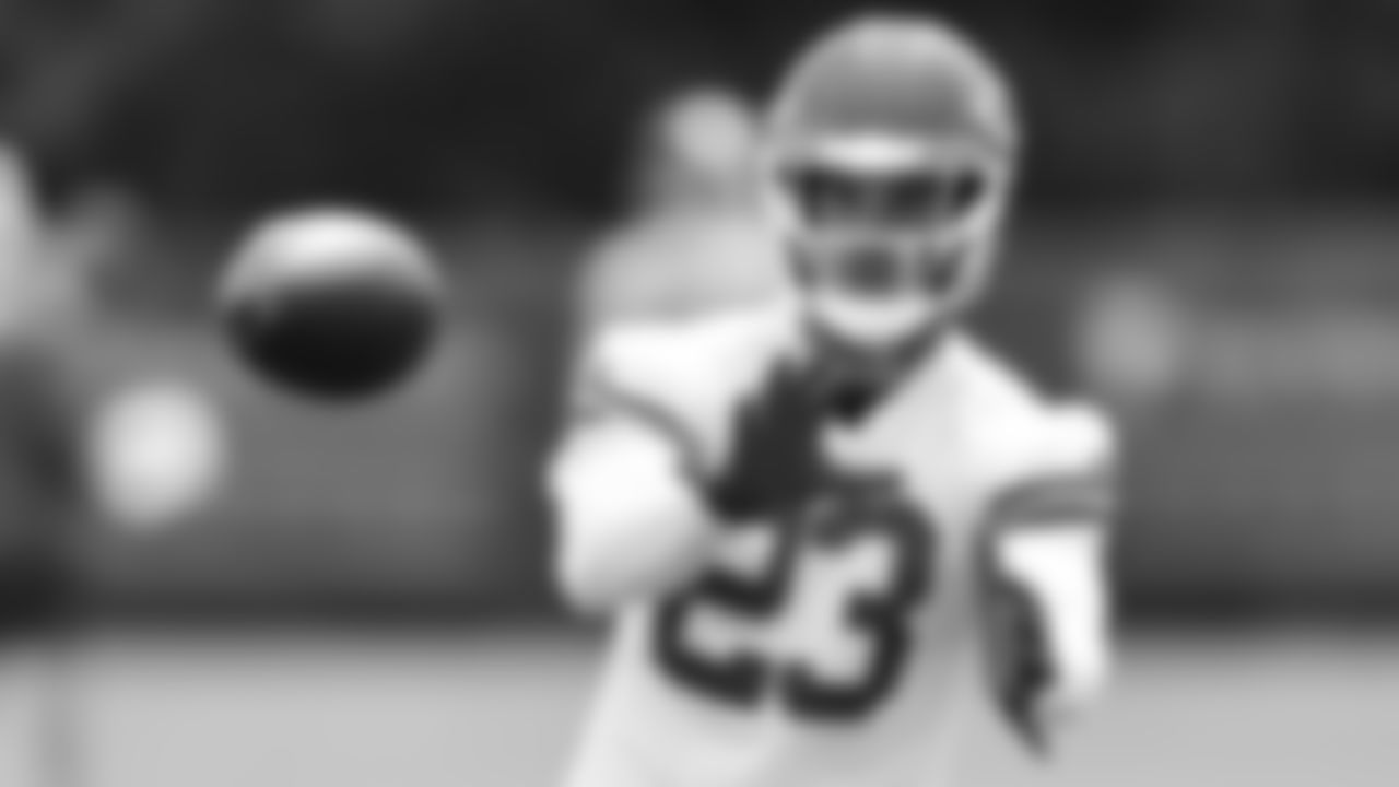 Kansas City Chiefs middle linebacker Drue Tranquill (23) at practice during Phase 3 of OTAs on Monday, May 20, 2024 in Kansas City, MO.
