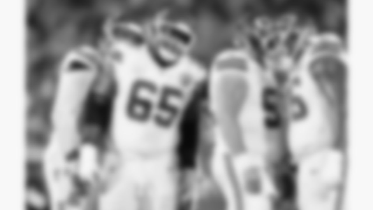 Kansas City Chiefs offensive lineman Trey Smith (65) in the huddle during the week 5 NFL football game against the Jacksonville Jaguars, Monday, October 6, 2025 in Jacksonville, FL.