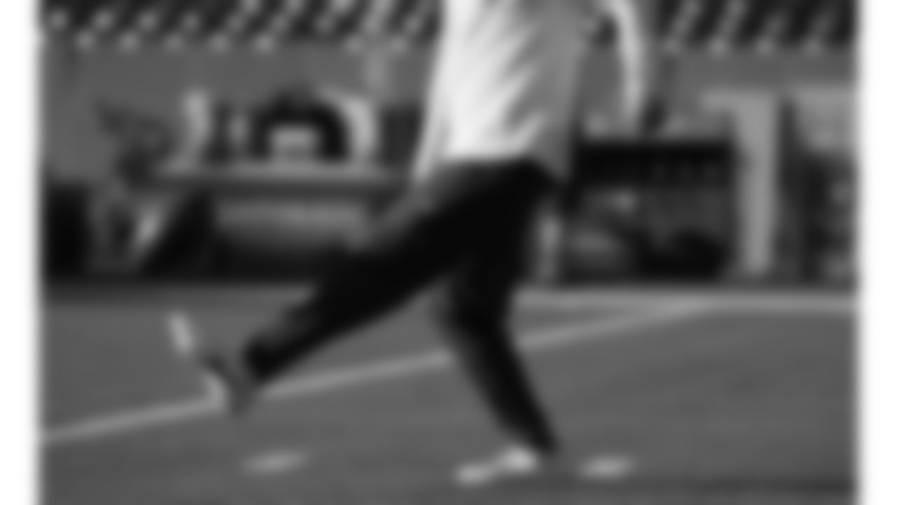 Kansas City Chiefs punter Matt Araiza (14) warms up prior to a week 16 NFL football game against the Tennessee Titans on Sunday, December 21, 2025 in Nashville, Tennessee.