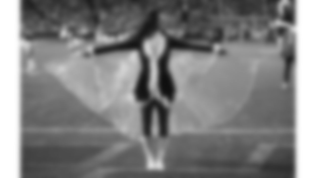 The Kansas City Chiefs Cheerleaders and Entertainment teams during a week 17 NFL Football game against the Denver Broncos on December 25, 2025 in Kansas City, MO.