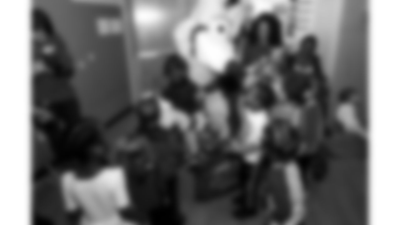 The Chiefs Rookie Club visits the Children's Center Campus for its annual holiday visit. KC Wolf and Chiefs Cheerleaders visits classrooms and distribute plush toys donated by the Chiefs. December 4, 2018.