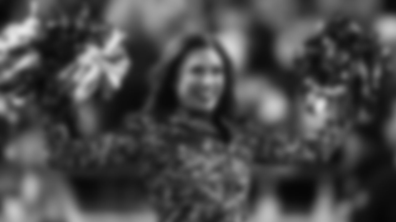 A Kansas City Chiefs Cheerleader during a week 8 NFL football game against the Washington Commanders, Monday, October 27, 2025, in Kansas City, MO.