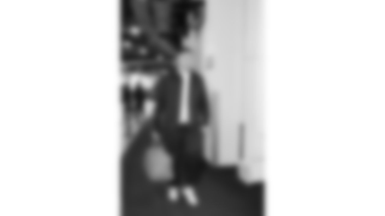 Kansas City Chiefs defensive end George Karlaftis (56) arrives prior to a week 11 NFL Football game against the Denver Broncos on Sunday, November 16, 2025 in Denver, Colorado.