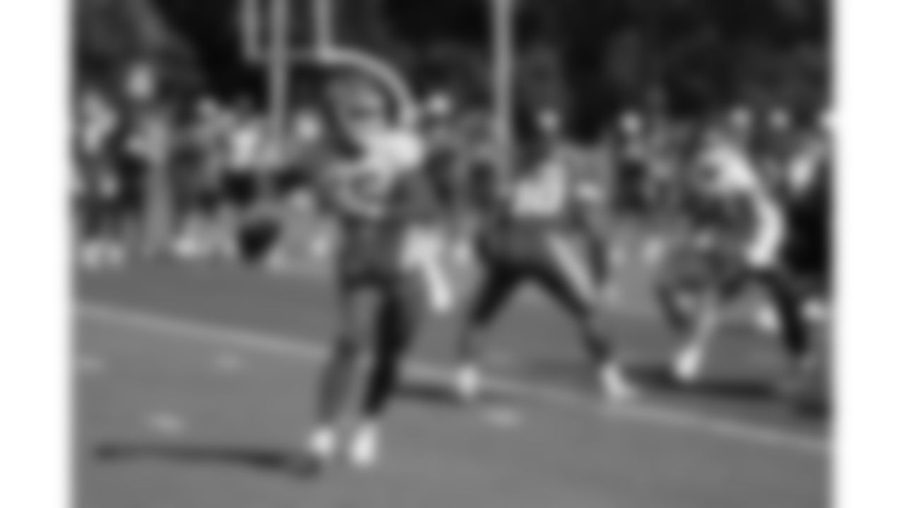 Kansas City Chiefs quarterback Patrick Mahomes (15) attempts a pass during day 6 of training camp practice on Monday, July 28, 2025.