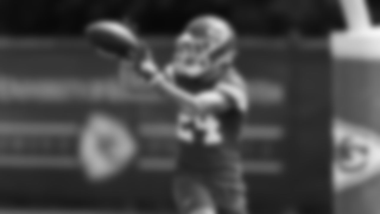 Kansas City Chiefs wide receiver Skyy Moore (24) at practice during Phase 3 of OTAs on Wednesday, May 22, 2024 in Kansas City, MO.
