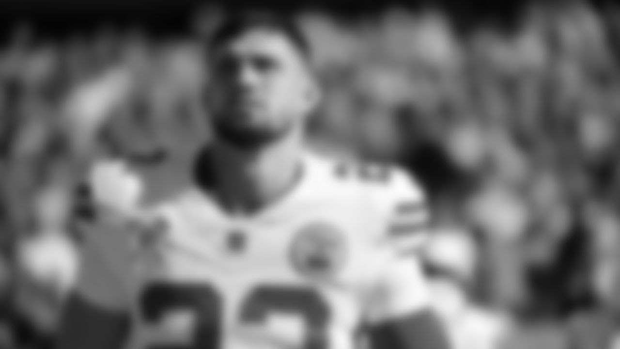 Kansas City Chiefs middle linebacker Drue Tranquill (23) looks on prior to a week 16 NFL Football game against the Tennessee Titans on Sunday, December 21, 2025 in Nashville, Tennessee.