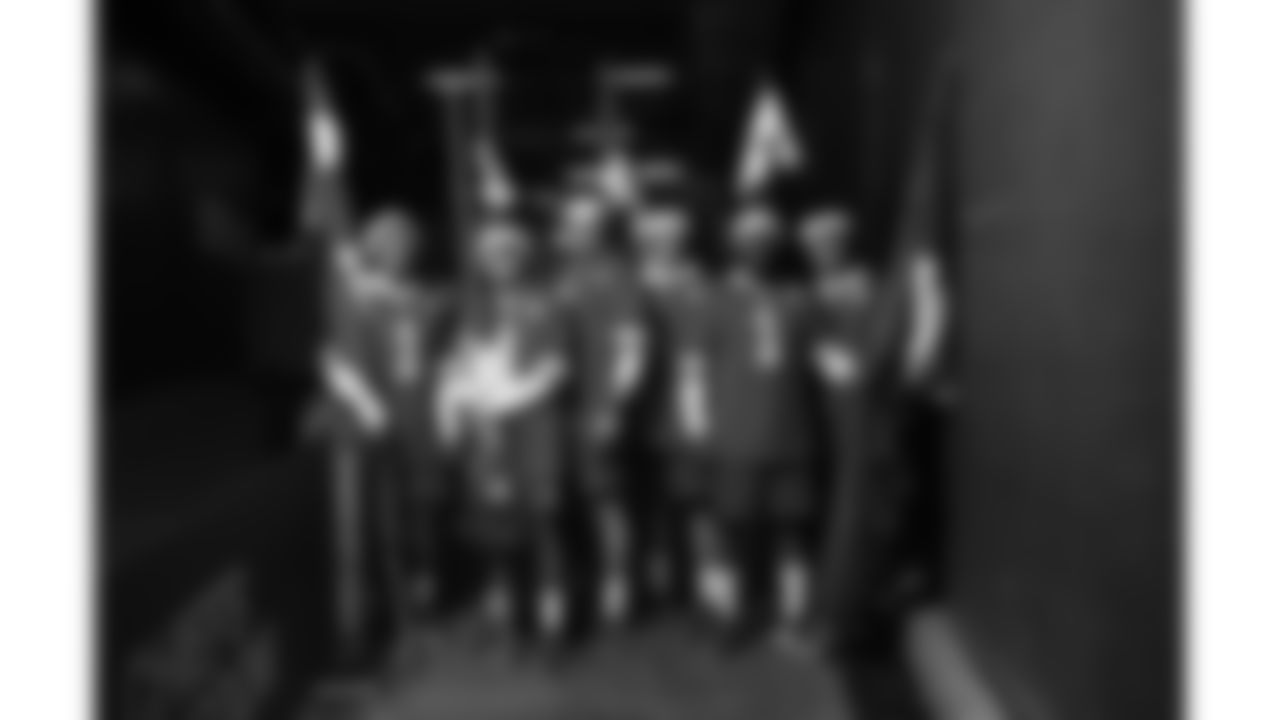 The Kansas City Chiefs Cheerleaders and Entertainment teams prior to a week 17 NFL Football game against the Denver Broncos on December 25, 2025 in Kansas City, MO.