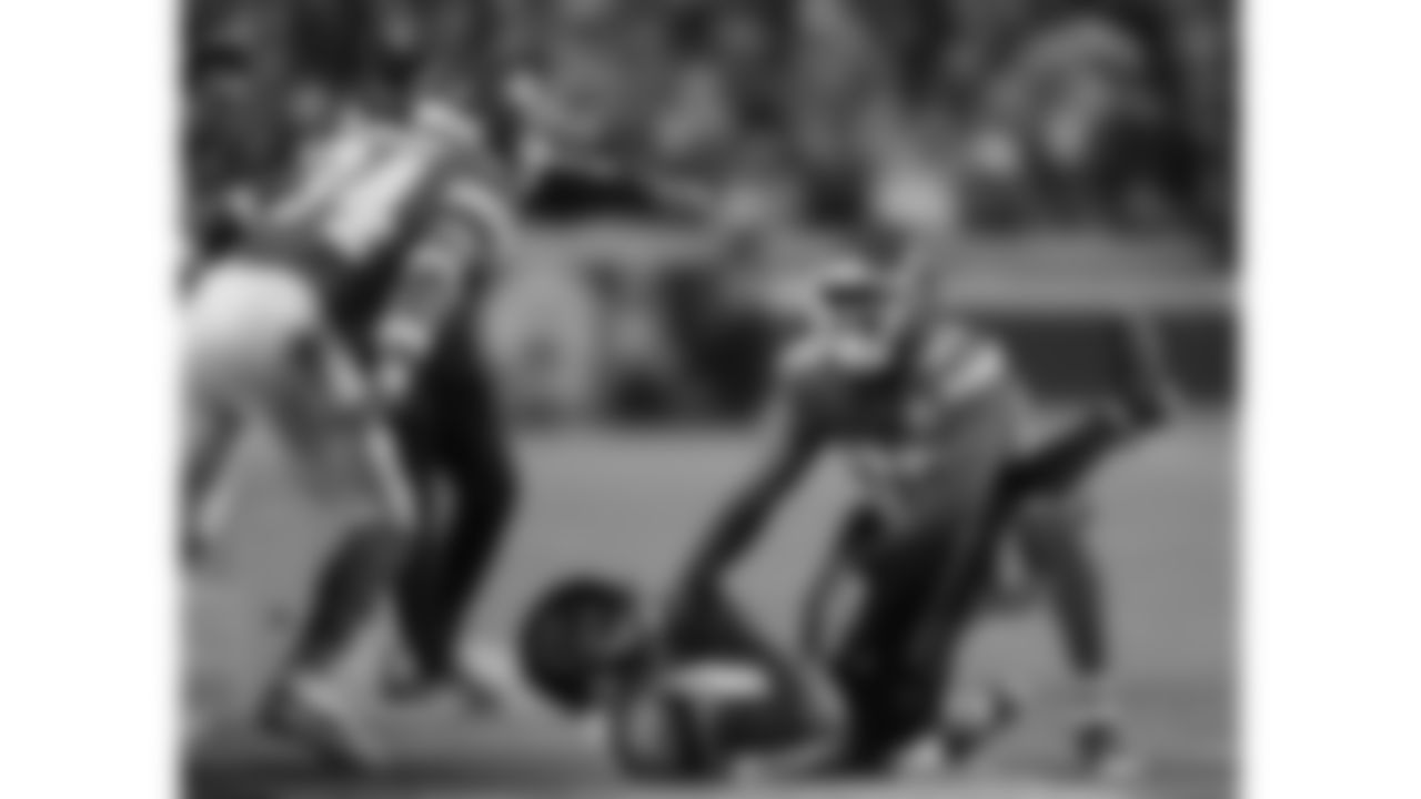 Kansas City Chiefs cornerback Jaylen Watson (35) celebrates after tackling Houston Texans wide receiver Jaylin Noel (14) during a week 14 NFL football game, Sunday, December 7, 2025 in Kansas City, MO.