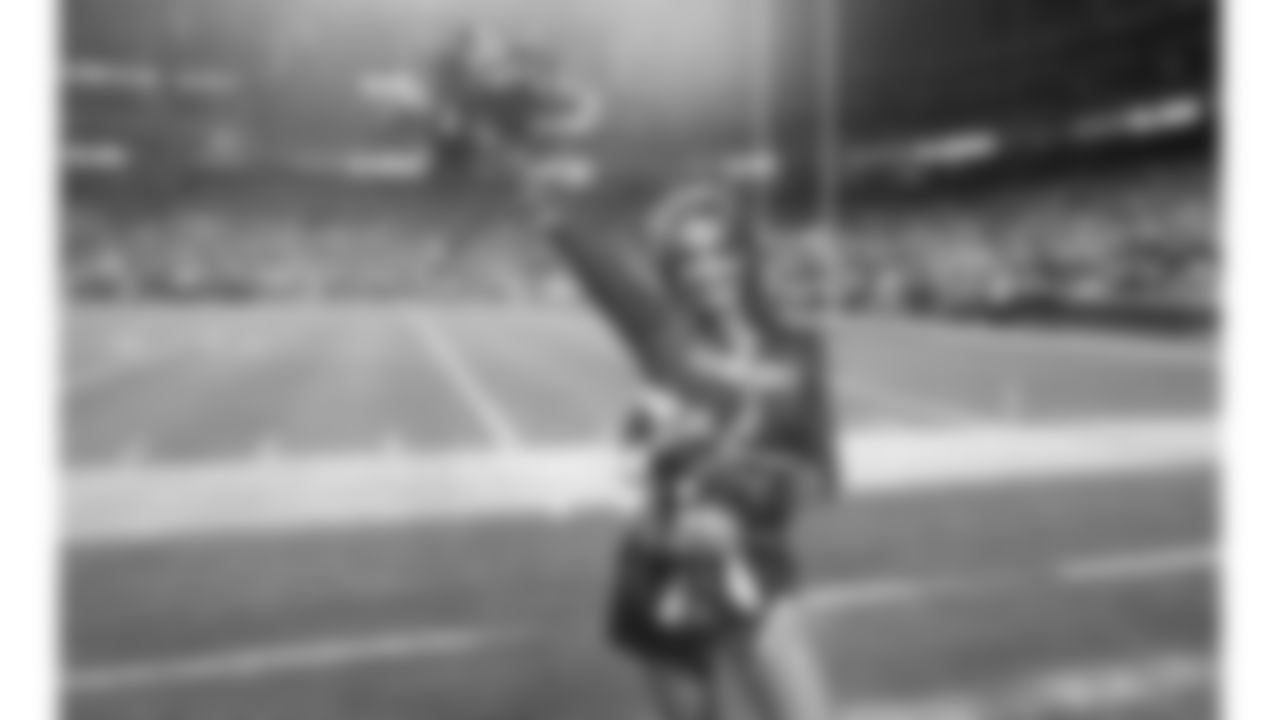 The Kansas City Chiefs Cheerleaders and Entertainment teams during a week 17 NFL Football game against the Denver Broncos on December 25, 2025 in Kansas City, MO.