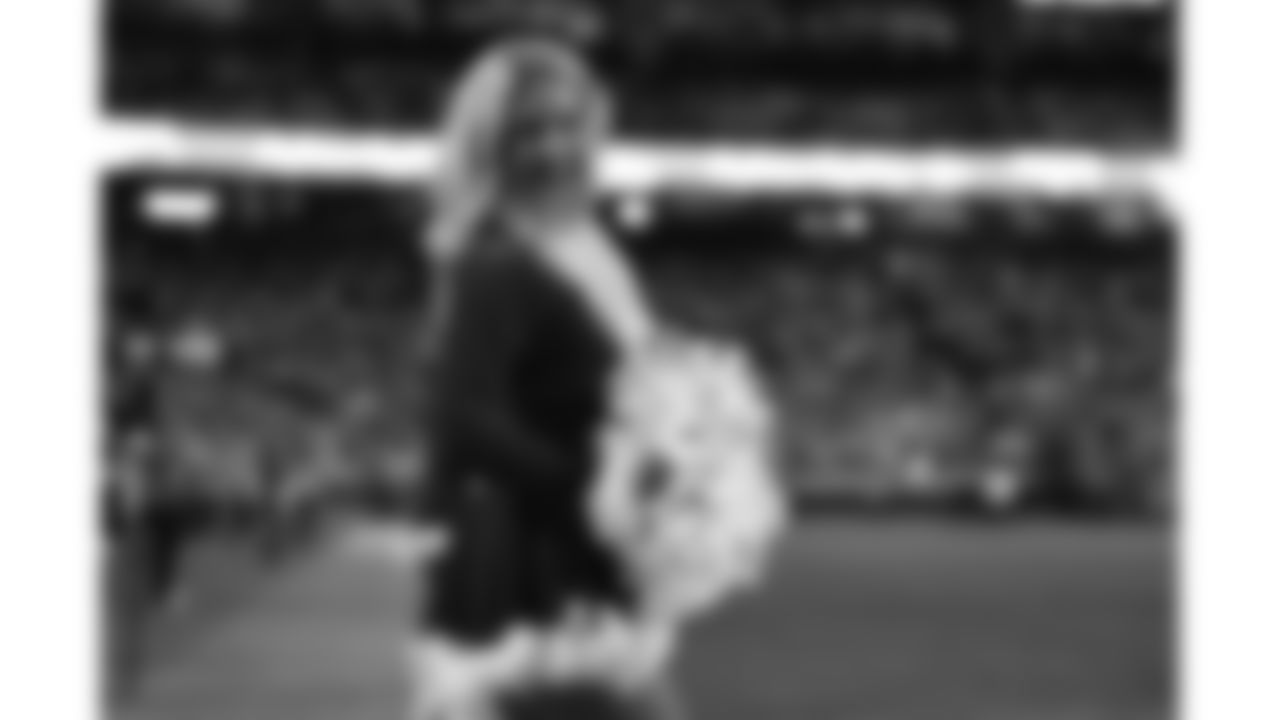 The Kansas City Chiefs Cheerleaders and Entertainment teams during a week 17 NFL Football game against the Denver Broncos on December 25, 2025 in Kansas City, MO.