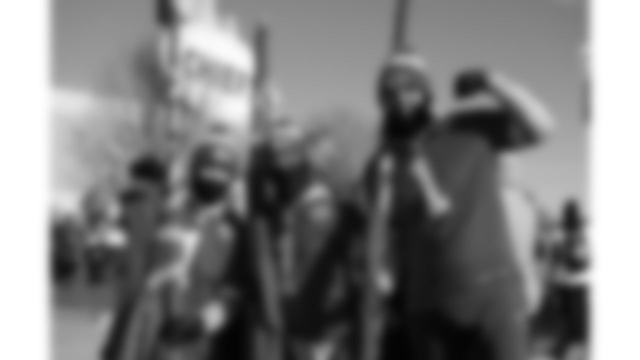 Chiefs Flag Runners prior to a week 15 NFL Football game against the Los Angeles Chargers on Sunday, December 14, 2025 in Kansas City, MO.