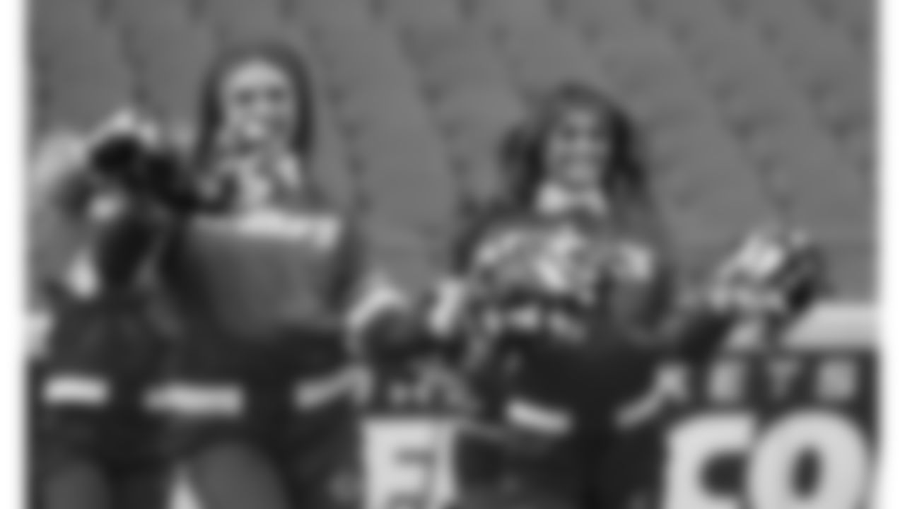 Kansas City Chiefs Cheerleaders practice on the field prior to a week 14 NFL Football game against the Houston Texans on Sunday, December 7, 2025 in Kansas City, MO.