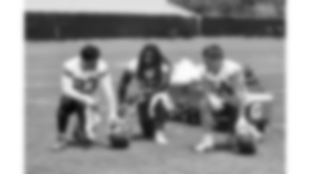Kansas City Chiefs linebackers Drue Tranquill (23), Nick Bolton (32), and Leo Chenal (54) at practice during phase 3 of OTAs on Wednesday, June 11, 2025 in Kansas City, MO.