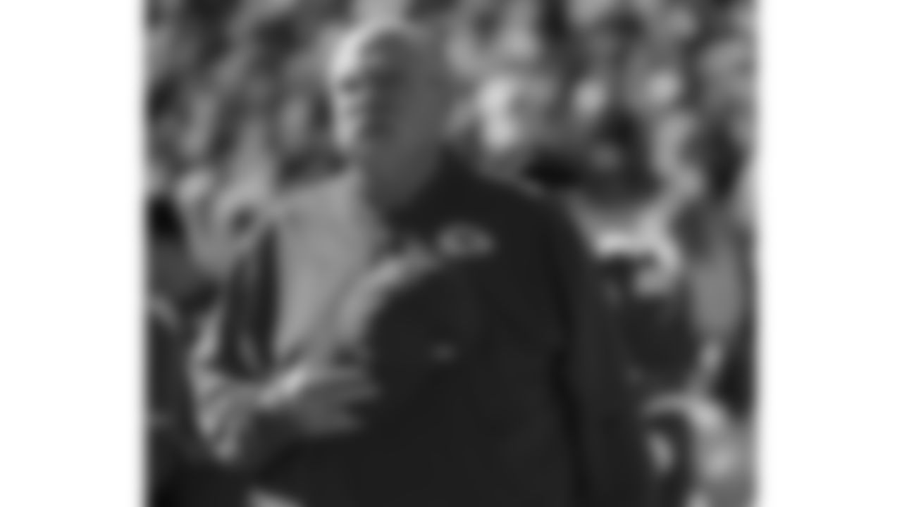 Kansas City Chiefs Head Coach Andy Reid during the national anthem prior to a week 7 NFL Football game against the Las Vegas Raiders on Sunday, October 19, 2025 in Kansas City, MO.