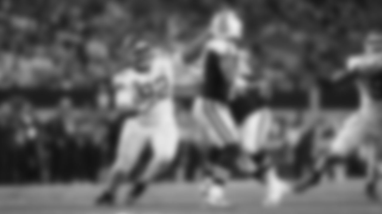 Kansas City Chiefs defensive tackle Derrick Nnadi (92) pressures the quarterback during a week 13 NFL football game against the Dallas Cowboys on Thursday, November 27, 2025 in Arlington, TX.