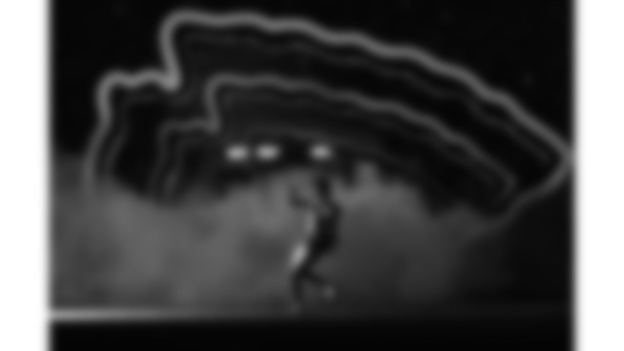 Kansas City Chiefs wide receiver Xavier Worthy (1) takes to the field during player introductions prior to a week 8 NFL Football game against the Washington Commanders on Monday, October 27, 2025 in Kansas City, MO.