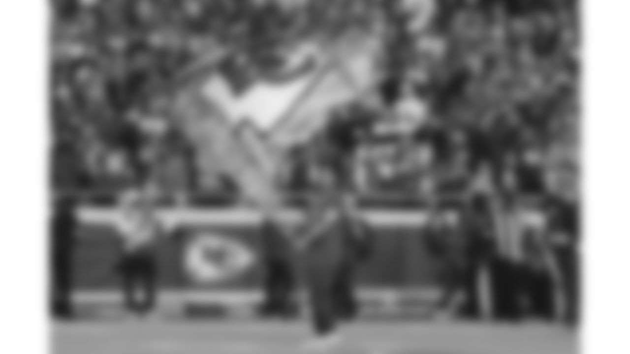 A flag runner during a week 8 NFL football game against the Washington Commanders, Monday, October 27, 2025, in Kansas City, MO.