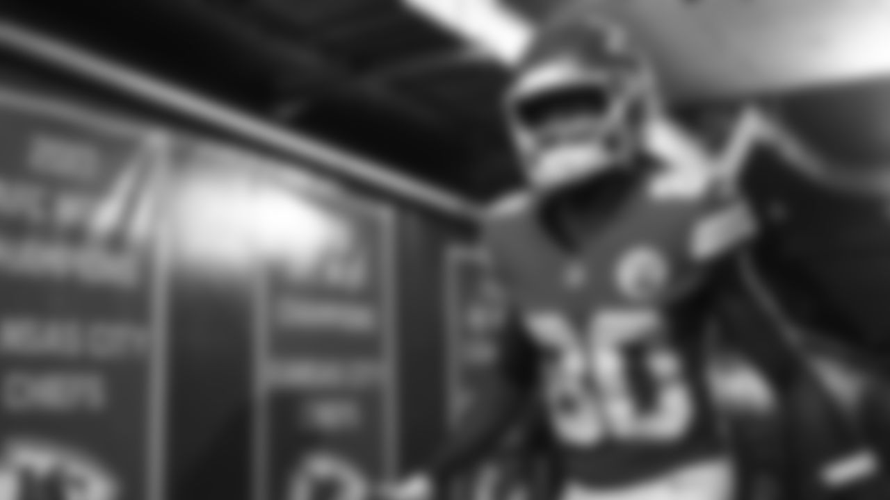 Kansas City Chiefs wide receiver Tyquan Thorton (80) in the tunnel prior to a week 8 NFL Football game against the Washington Commanders on Monday, October 27, 2025 in Kansas City, MO.