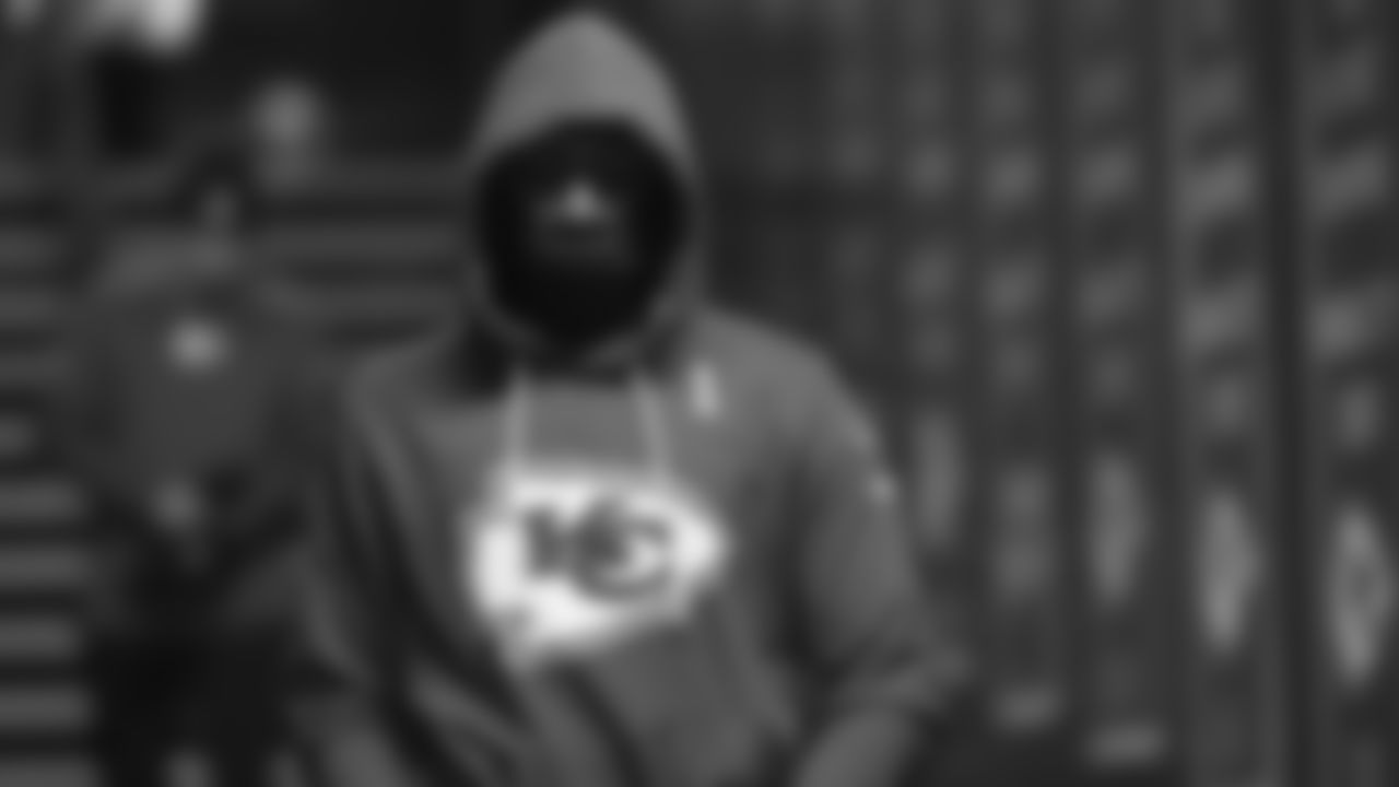 Kansas City Chiefs wide receiver Xavier Worthy (1) in the fifty yard tunnel prior to an NFL week 14 matchup against the Houston Texans, Sunday December 7, 2025.