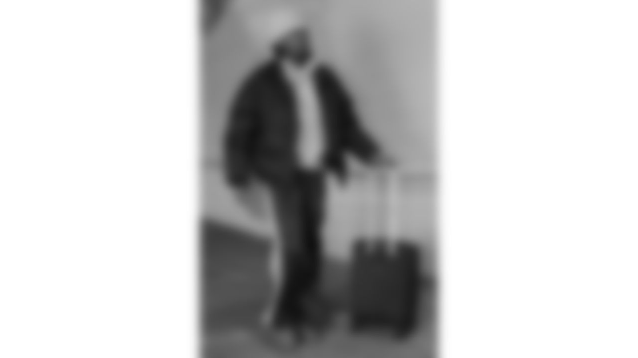 Kansas City Chiefs wide receiver Jalen Royals (11) arrives at Nissan Stadium prior to a week 16 NFL Football game against the Tennessee Titans on Sunday, December 21, 2025 in Nashville, Tennessee.