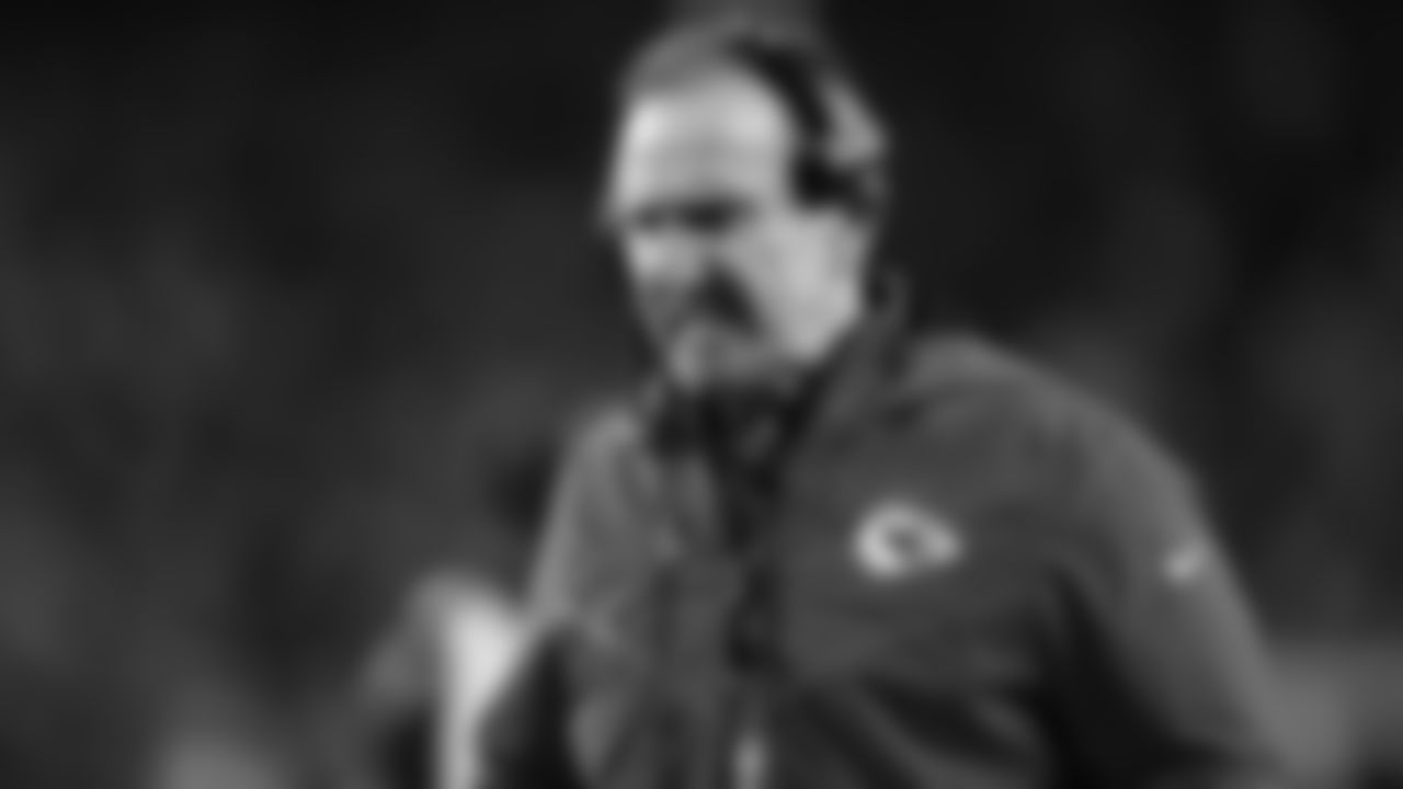 Kansas City Chiefs Defensive Coordinator Steve Spagnuolo looks on during an NFL week 14 matchup against the Houston Texans, Sunday December 7, 2025.