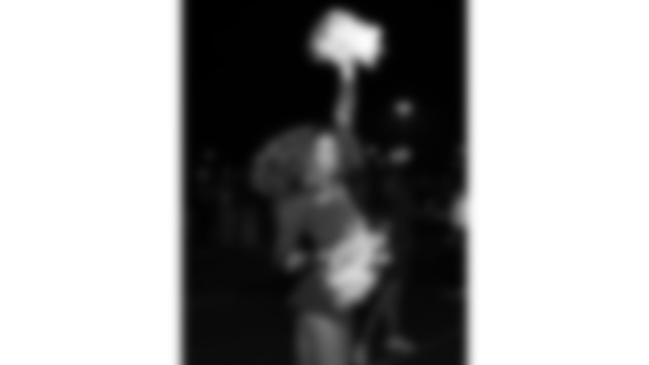 The Kansas City Chiefs Cheerleaders and Entertainment teams prior to a week 17 NFL Football game against the Denver Broncos on December 25, 2025 in Kansas City, MO.