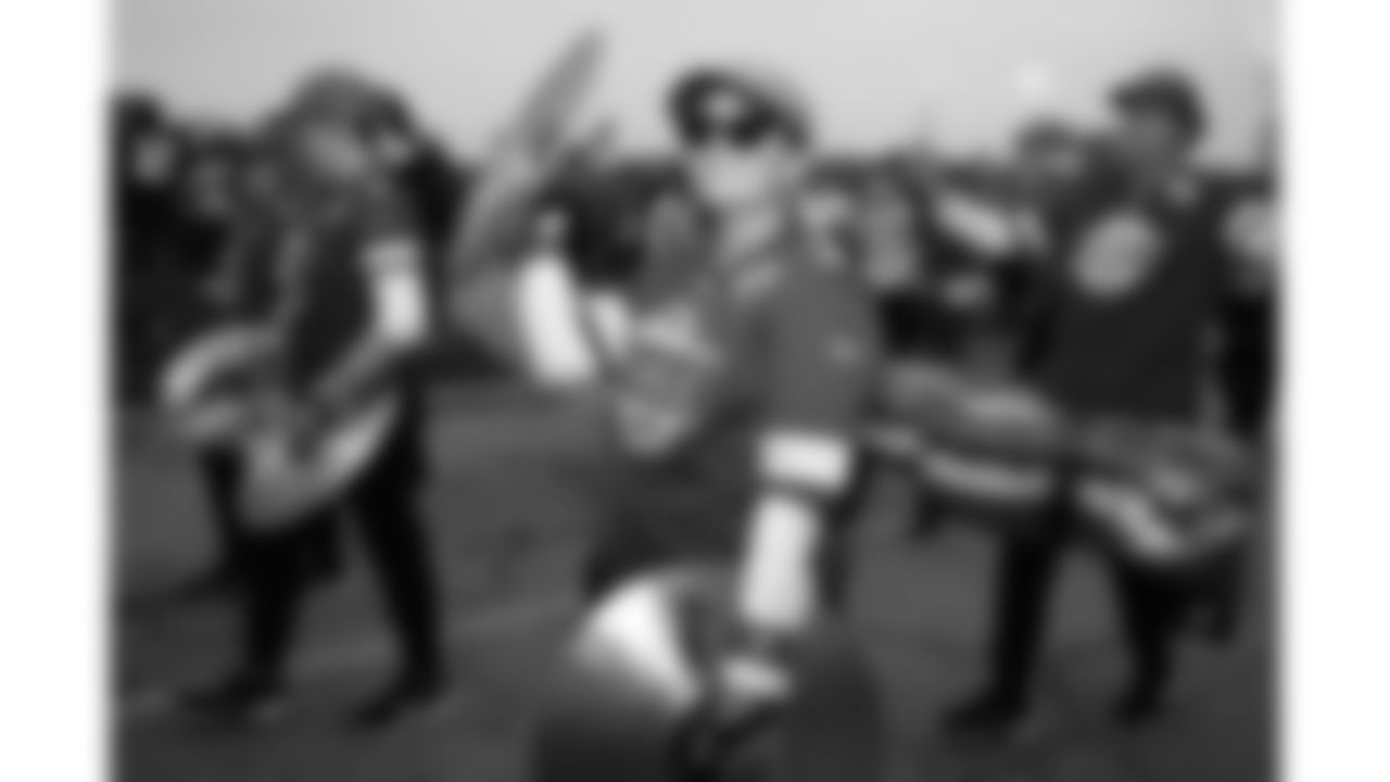 Rumble before a week 8 NFL football game against the Washington Commanders, Monday, October 27, 2025, in Kansas City, MO.