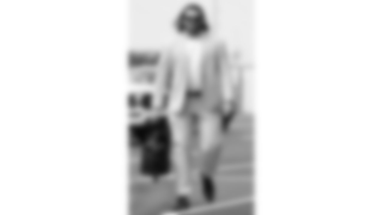 Kansas City Chiefs offensive lineman Hunter Nourzad (60) arrives prior to a week 2 NFL Football game against the Philadelphia Eagles Sunday September 14, 2025.