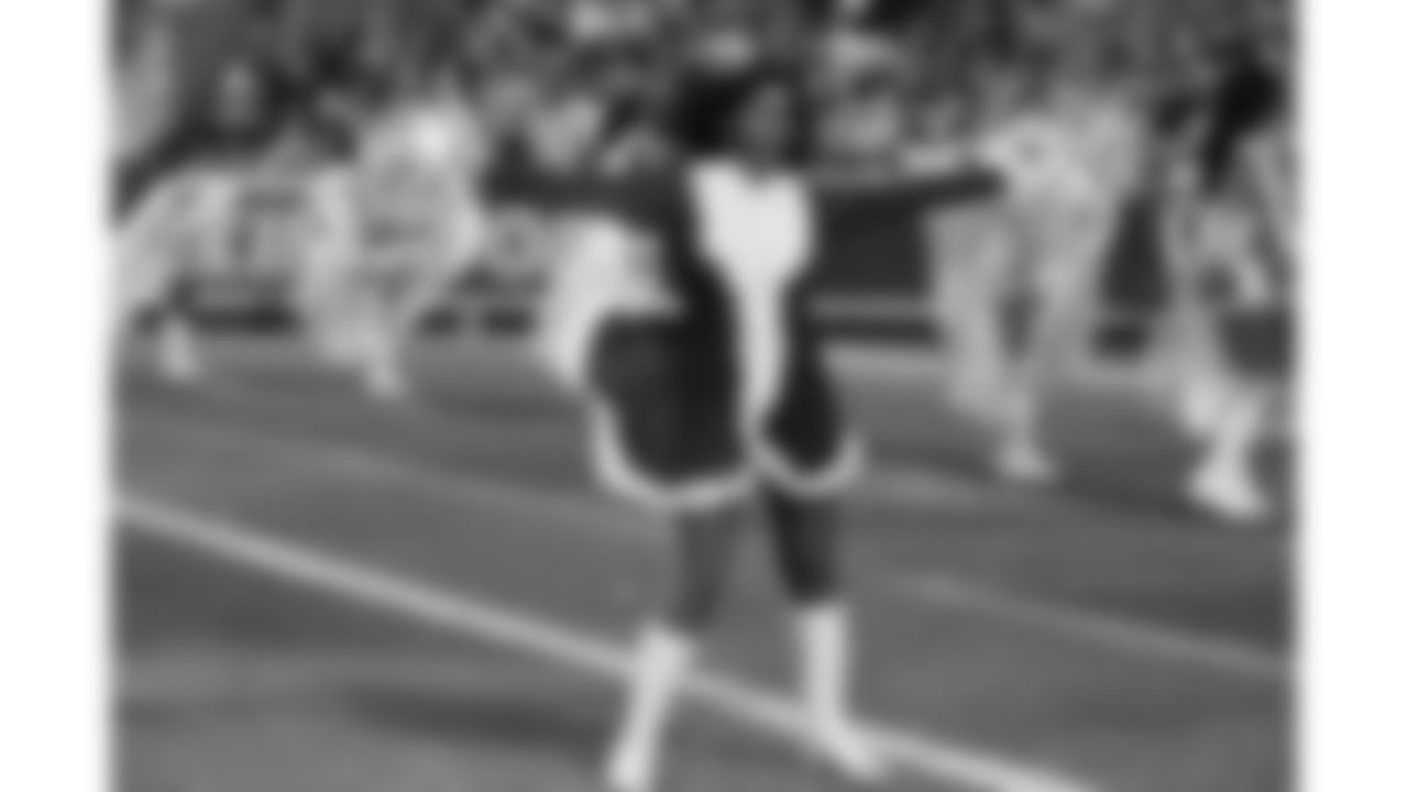 The Kansas City Chiefs Cheerleaders and Entertainment teams during a week 17 NFL Football game against the Denver Broncos on December 25, 2025 in Kansas City, MO.