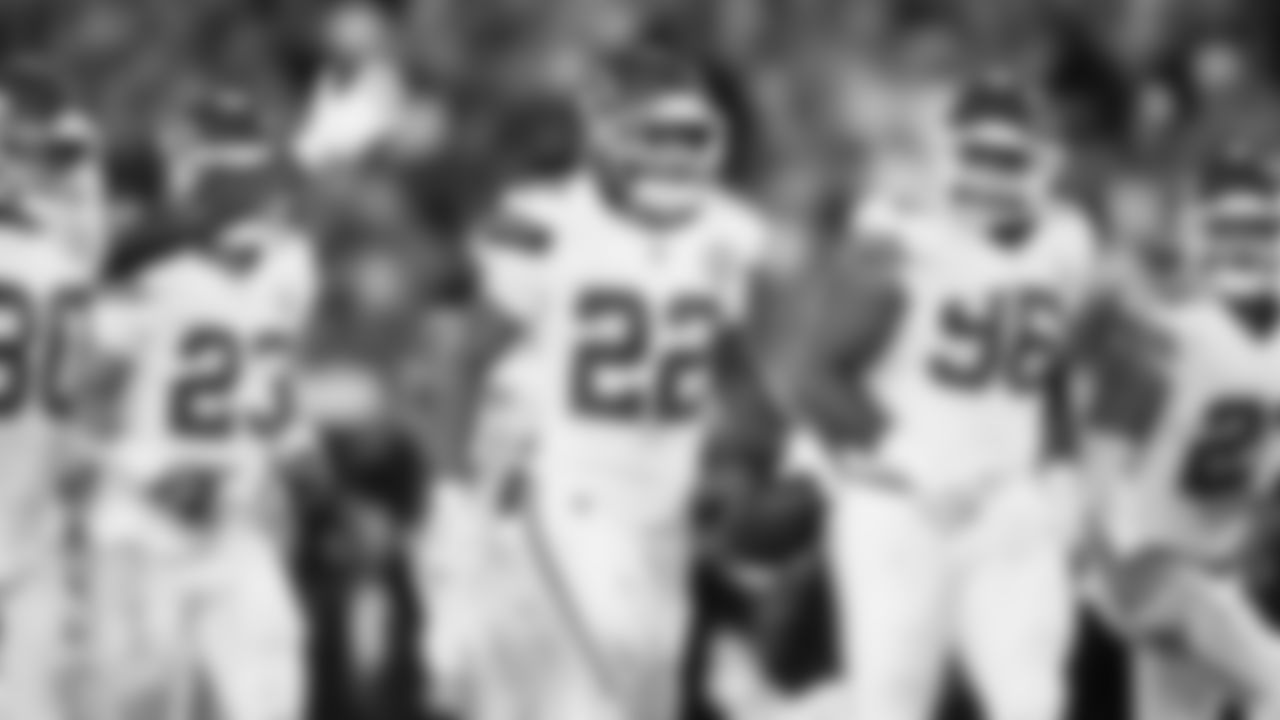 Kansas City Chiefs cornerback Trent McDuffie (22) celebrates after getting an interception celebrates during a week 5 NFL football game against the Jacksonville Jaguars, Monday, October 6, 2025, in Jacksonville, FL.