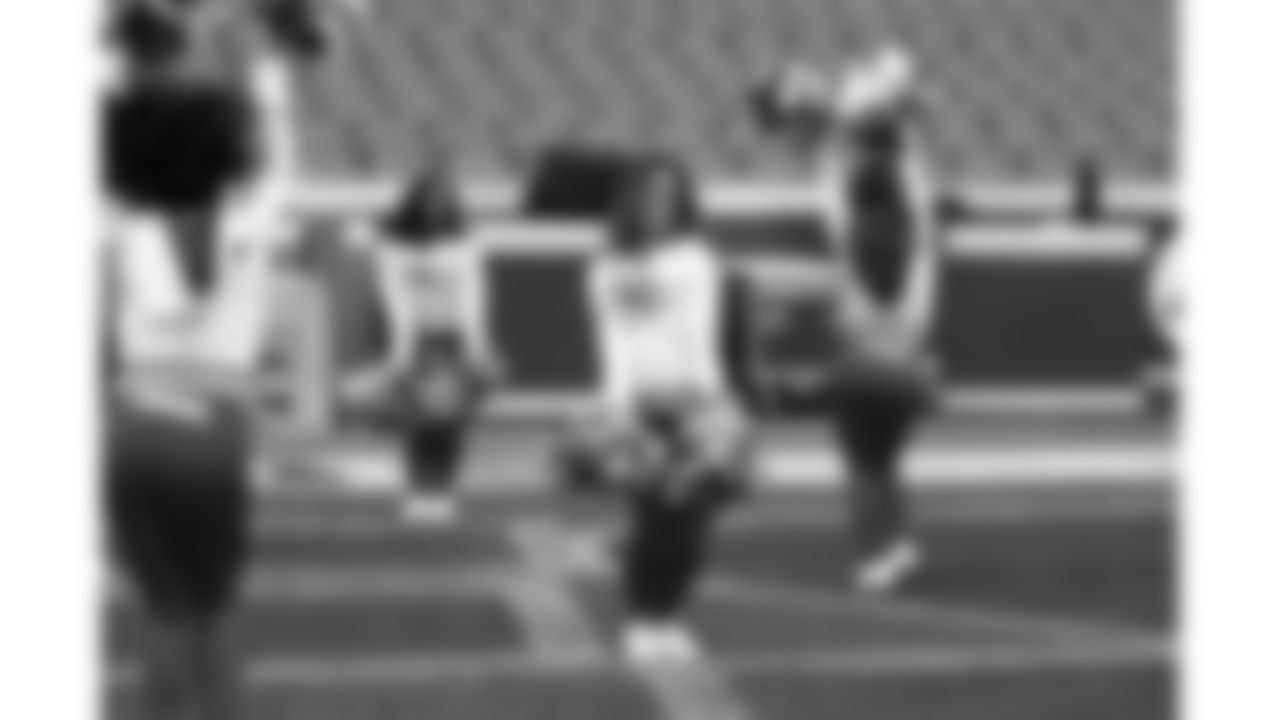 The Kansas City Chiefs Cheerleaders and Entertainment teams prior to a week 17 NFL Football game against the Denver Broncos on December 25, 2025 in Kansas City, MO.