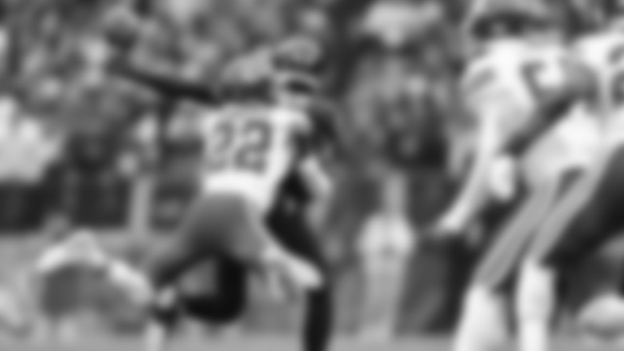 Kansas City Chiefs cornerback Trent McDuffie (22) breaks up a pass during the AFC Championship Game against the Baltimore Ravens on Sunday, January 28, 2024 in Baltimore.