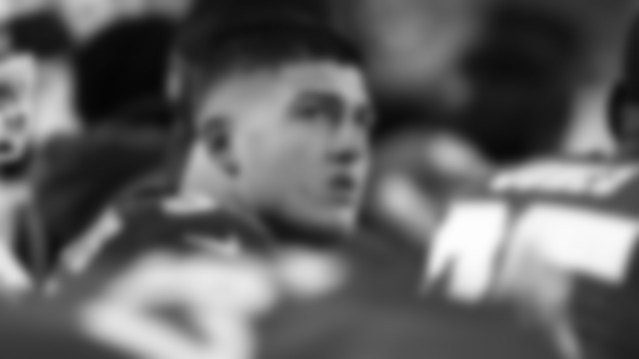 Kansas City Chiefs defensive end George Karlaftis (56) looks on during an NFL week 14 matchup against the Houston Texans, Sunday December 7, 2025.