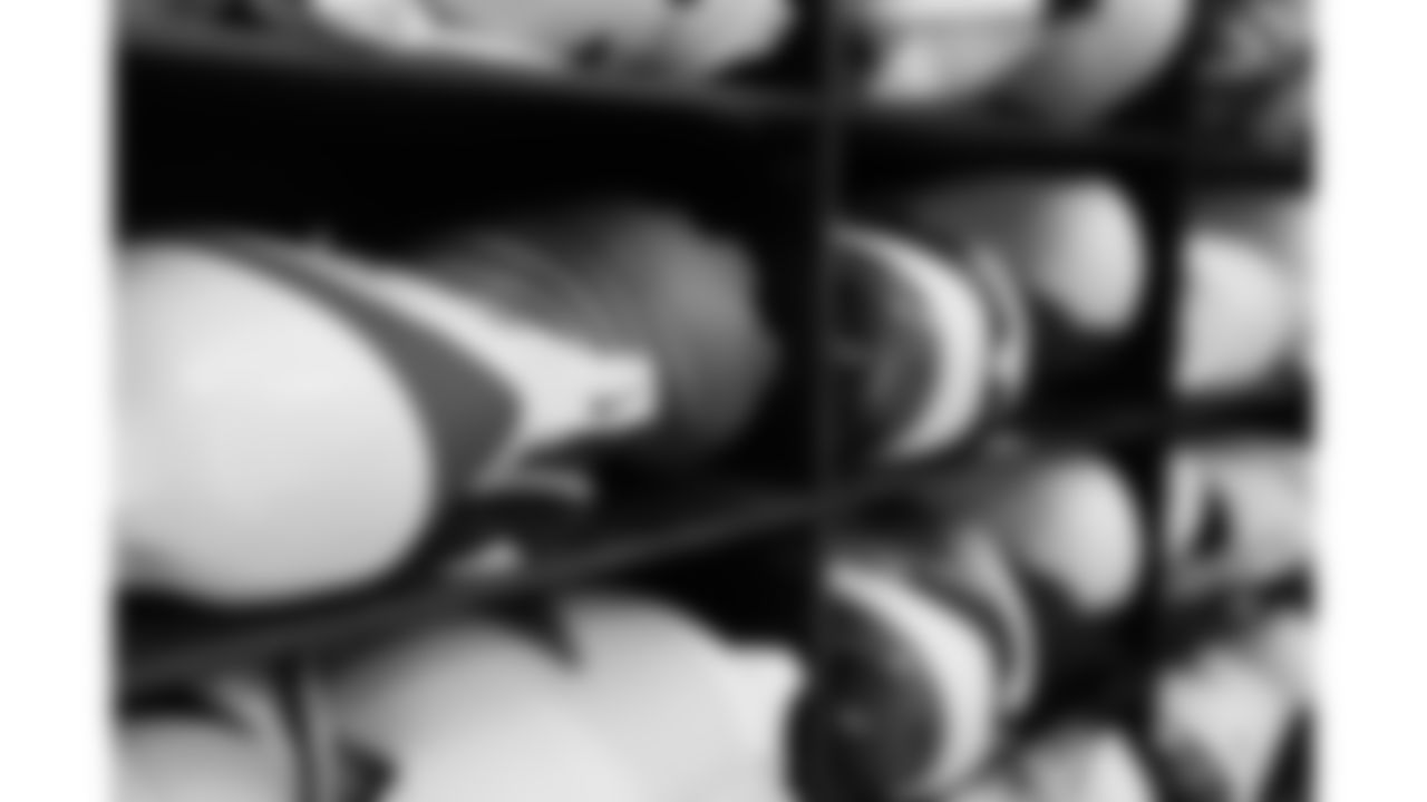 Kansas City Chiefs cleats prior to a week 16 NFL Football game against the Tennessee Titans on Sunday, December 21, 2025 in Nashville, Tennessee.