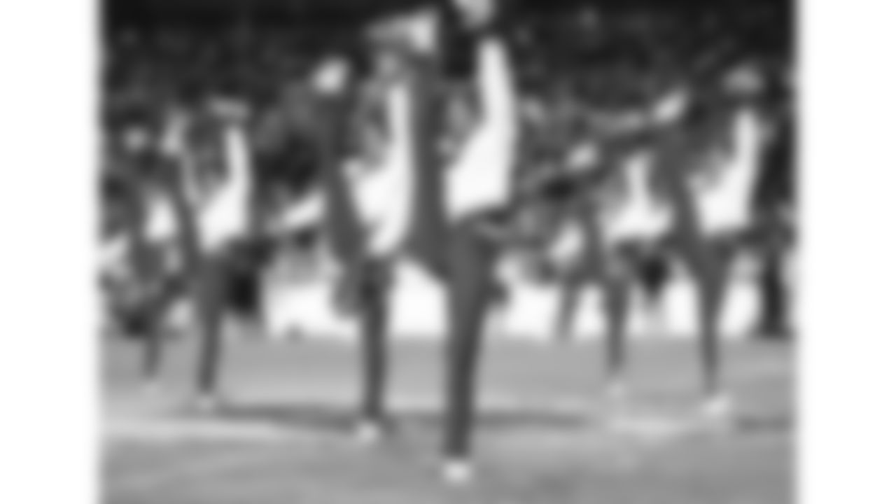 Kansas City Chiefs Cheerleaders perform on the field prior to a week 14 NFL Football game against the Houston Texans on Sunday, December 7, 2025 in Kansas City, MO.