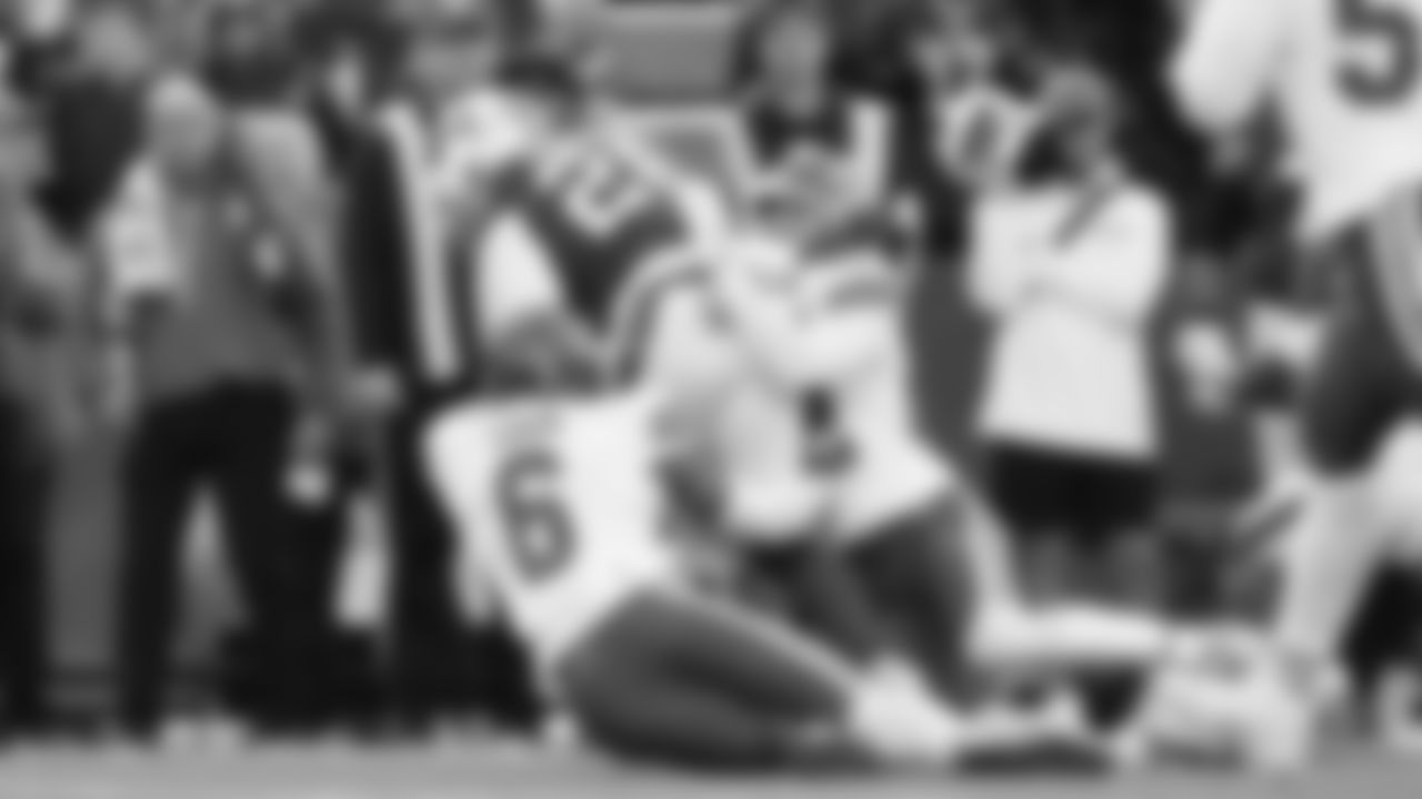 Kansas City Chiefs safety Bryan Cook (6) and Kansas City Chiefs cornerback Trent McDuffie (22) makes a tackle during a week 9 NFL football game against the Buffalo Bills, Sunday, November 2, 2025 in Buffalo, NY