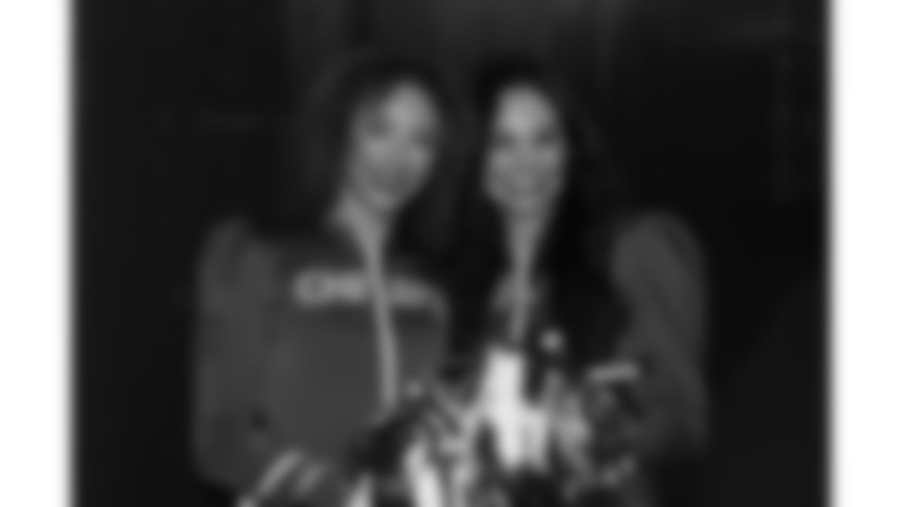 The Kansas City Chiefs Cheerleaders and Entertainment teams prior to a week 17 NFL Football game against the Denver Broncos on December 25, 2025 in Kansas City, MO.