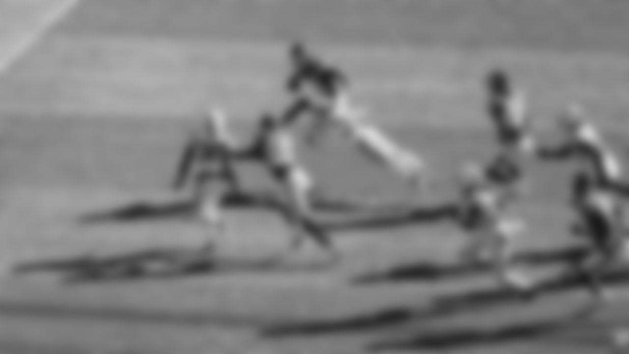 Kansas City Chiefs wide receiver Nikko Remigio (81) hurdles Indianapolis Colts running back Tyler Goodson (31) during a week 12 NFL football game, Sunday, November 23, 2025 in Kansas City, MO.