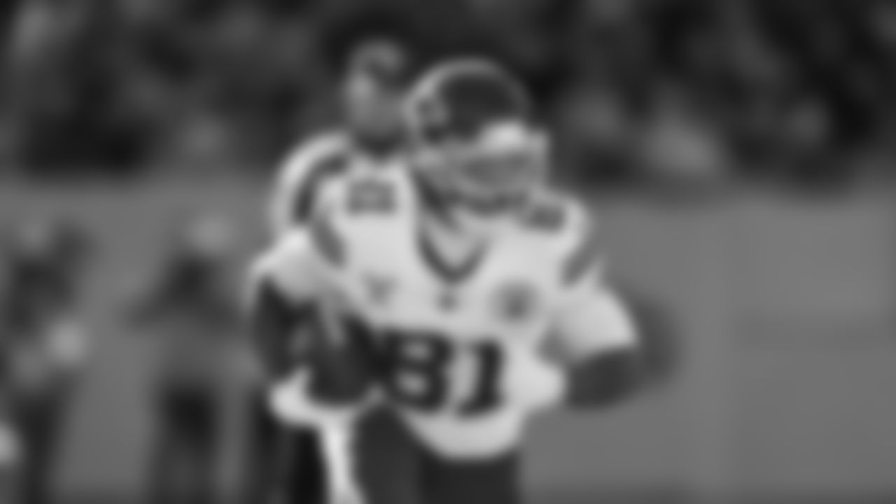 Kansas City Chiefs wide receiver Nikko Remigio (81) returns a punt during a week 16 NFL Football game against the Tennessee Titans on Sunday, December 21, 2025 in Nashville, Tennessee.