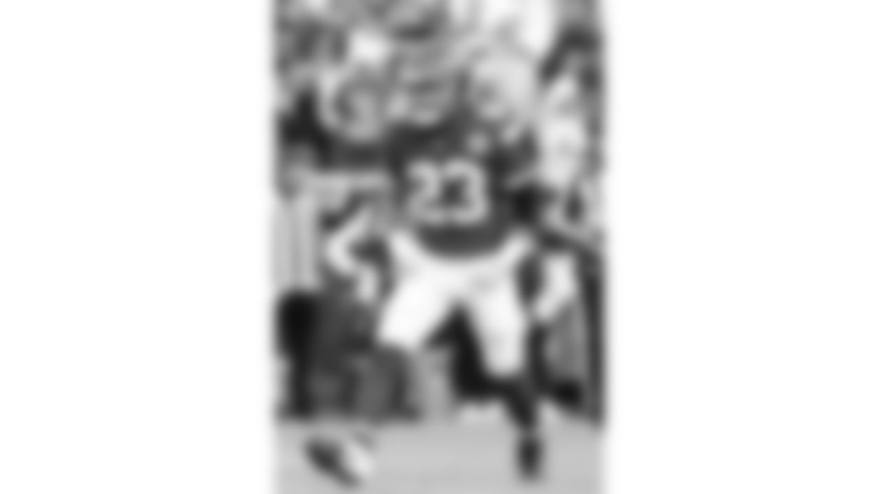 Kansas City Chiefs linebacker Drue Tranquill (23) celebrates during a week 12 NFL football game against the Indianapolis Colts, Sunday, November 23, 2025 in Kansas City, MO.