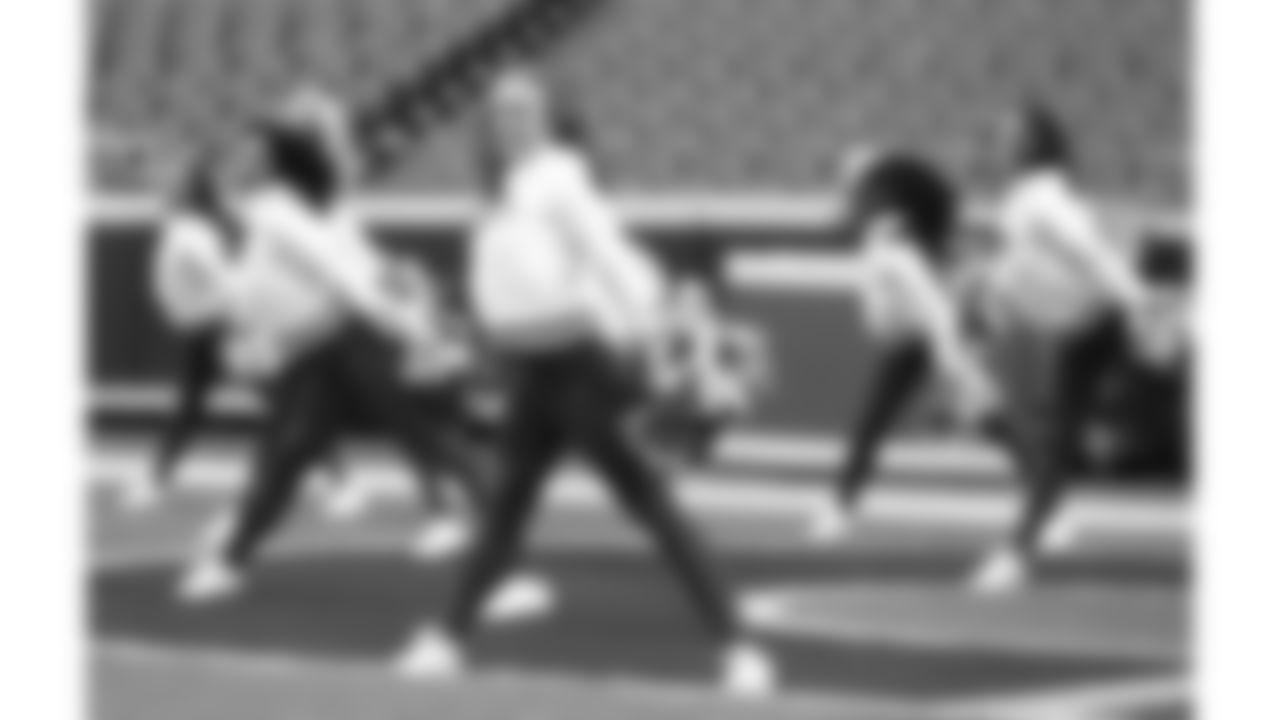 Kansas City Chiefs Cheerleaders before a week 8 NFL football game against the Washington Commanders, Monday, October 27, 2025, in Kansas City, MO.