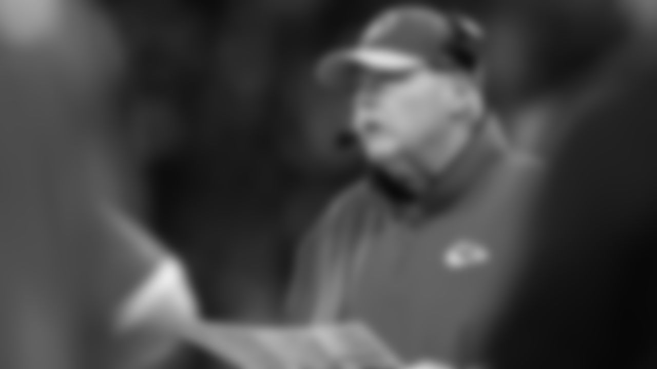 Kansas City Chiefs Head Coach Andy Reid in action during the regular season Week 9 NFL Football Game on Sunday, November 5, 2023 at Deutsche Bank Park in Frankfurt, Germany.