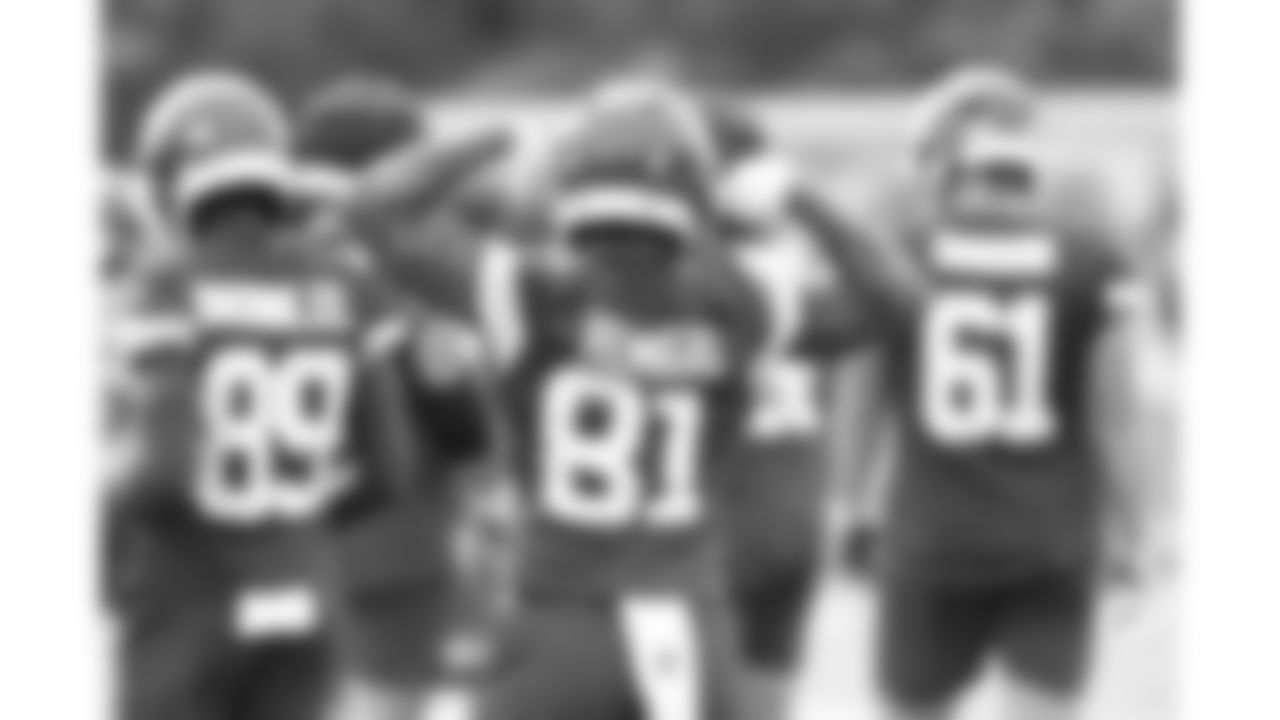 Kansas City Chiefs wide receiver Nikko Remigio (81) flexes during day 11 of training camp practice on Sunday, August 3, 2025.