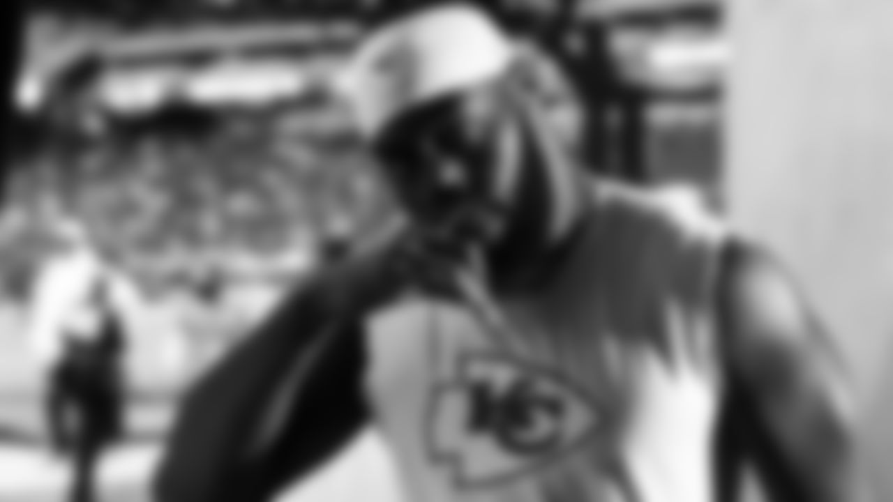 Kansas City Chiefs defensive end Charles Omenihu (90) prior to the regular season Week 12 NFL Football Game at Allegiant Stadium in Las Vegas, NV on Sunday, November 26, 2023.