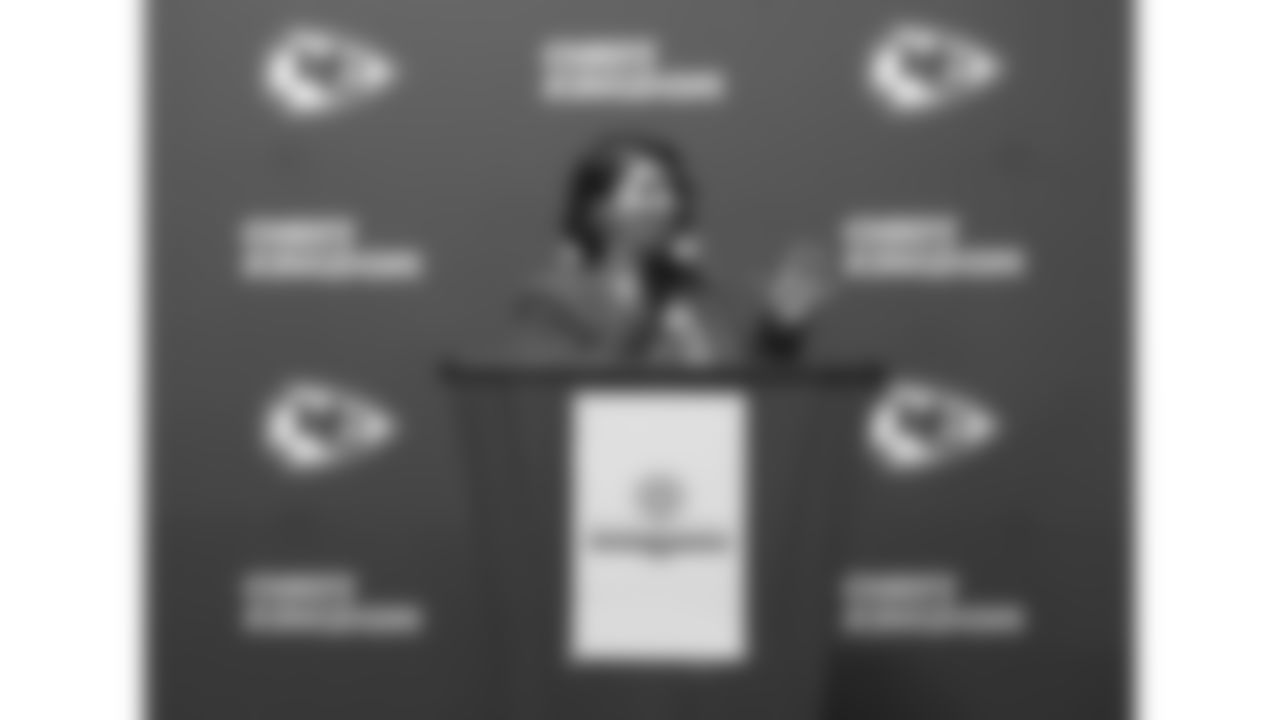 Harvesters Chief Resource Officer Elizabeth Keever speaks at the annual Souper Bowl at the Harvesters Community Food Network in Kansas City on Tuesday, February 4, 2026.